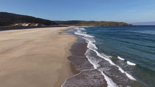 Playa do rostro beach in finisterre galicia spain