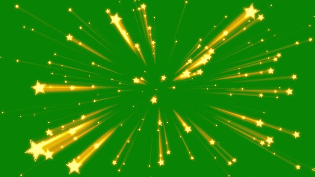 Dazzling glowing stars explosion, magical twinkling stars, twinkle sparkle stars animation, sparkle glittering light effect on green screen, perfect overlay element in 4K