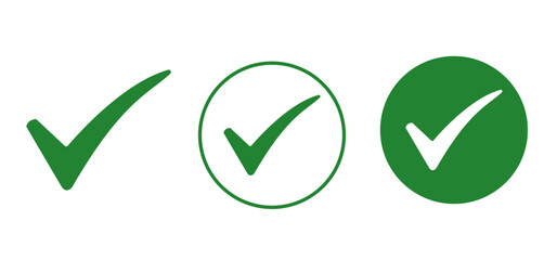 green checkmark sign icon set check mark vector illustration set inside circle © Photix Studio