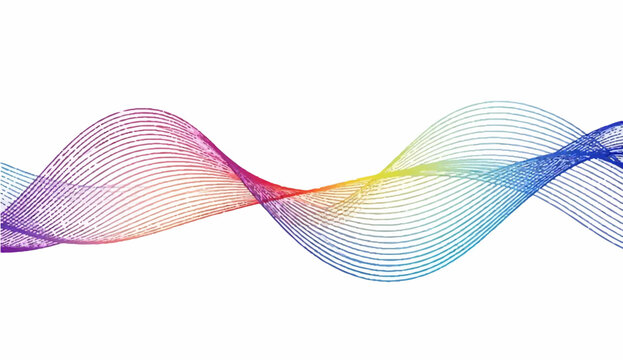 A vibrant and flowing rainbow colored wave pattern.