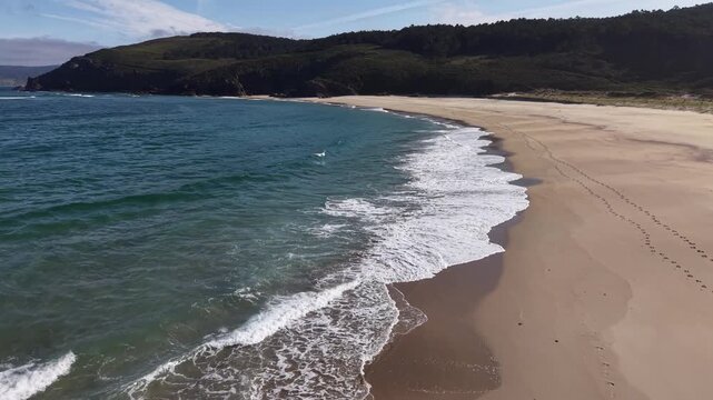 Playa do rostro beach in finisterre galicia spain