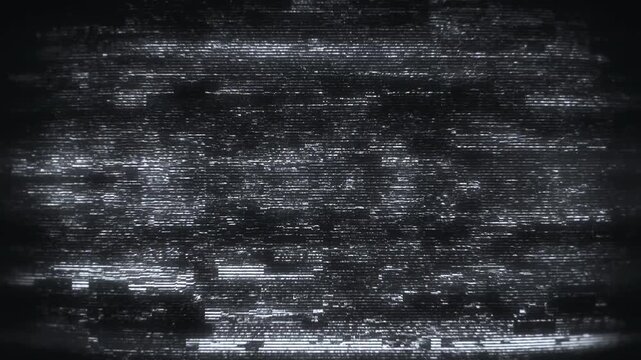 Futuristic Cyber Animated Background With Digital Noise, Glitch, and Static Interference