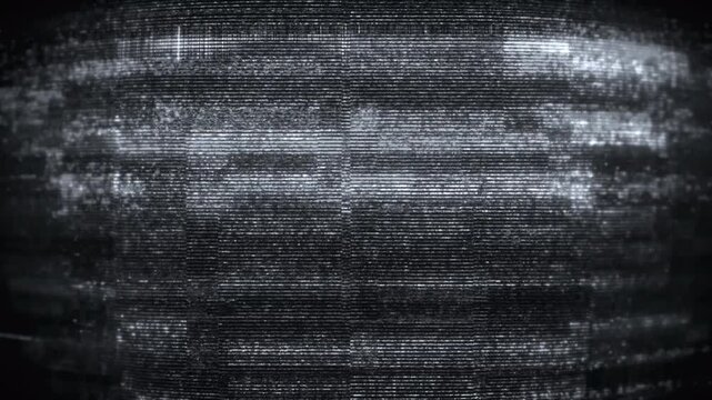 Abstract Digital Glitch Noise With Horizontal Scan Lines And Distorted Data Visualization Effect
