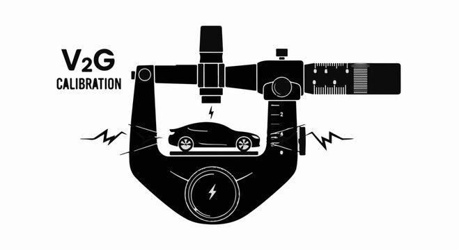 Vehicle to Grid calibration concept with electric car and testing equipment