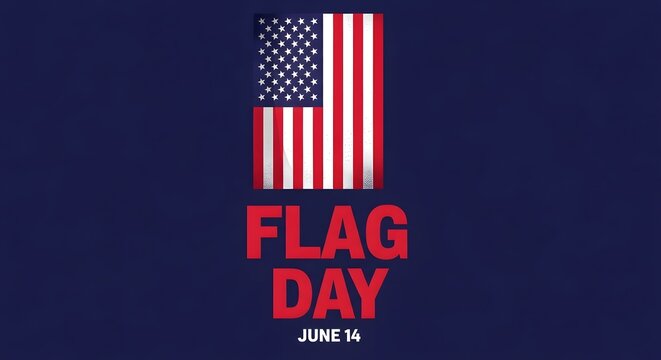 Flag day graphic with american flag and bold typography