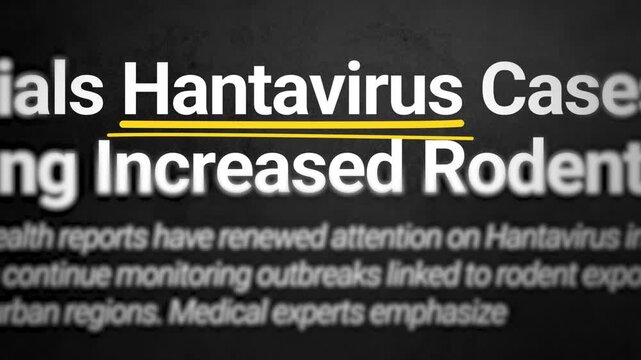 Hantavirus prevention methods featured in bold headline with yellow underline for health awareness campaign 4k animation