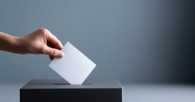 Hand casting vote in ballot box