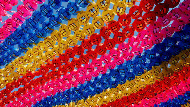 Colorful lanterns at Jogyesa Temple in Seoul