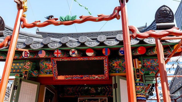 Traditional architecture of Jogyesa Temple in Seoul