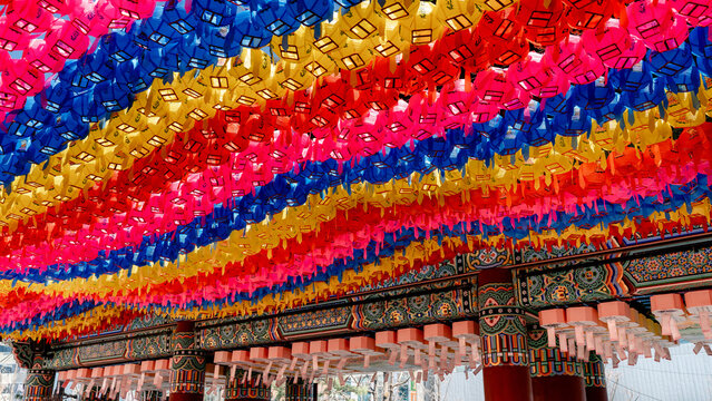 Colorful paper lanterns at Jogyesa Temple, Seoul