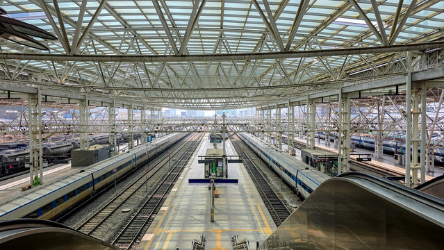 Modern KTX platforms at Seoul Station in South Korea