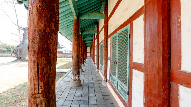 Traditional corridor at Jeonju Hyanggyo Confucian school