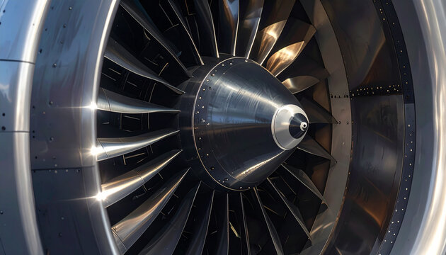 Jet Engine Turbine Close Up