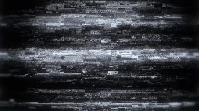 Dynamic Glitch Digital Distortion Background with Data Noise, Signal Interference, and Futuristic Cyber Texture