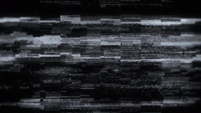 Abstract Digital Glitch Effect with Corrupted Data and Dynamic Noise Interference for Technology and Cyber Themes