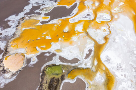 Colorful aerial earth patterns, abstract texture from Chile
