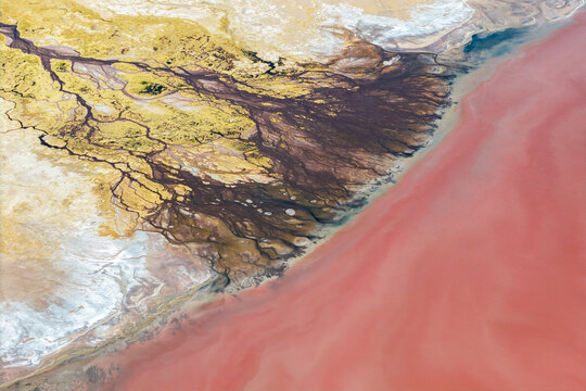 Abstract aerial earth texture patterns in Altiplano, Chile