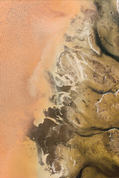 Abstract aerial earth texture patterns in Altiplano, Chile