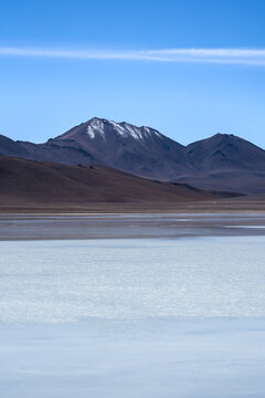 High altitude lake and mountains at Laguna Blanca, Bolivia
