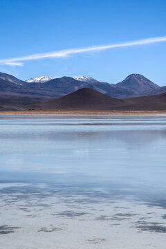 High altitude Laguna Blanca in Eduardo Avaroa Reserve