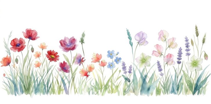 Pastel Botanical Watercolor Painting