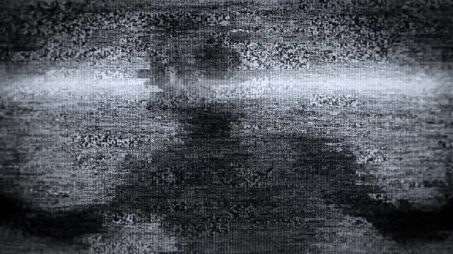 Vintage TV Glitch with Static Noise and Digital Signal Interference