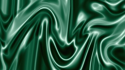 Emerald green fluid abstract background glossy liquid waves texture © Iryna Rybalko