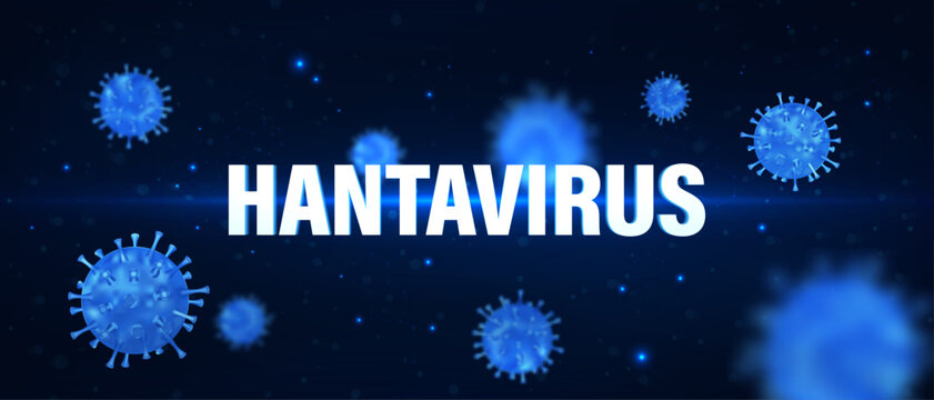 Hantavirus Medical Virus Background Concept. Microscopic view of viral cells and pathogens for scientific research, healthcare articles, biology education. Hantavirus 3D banner. Vector illustration