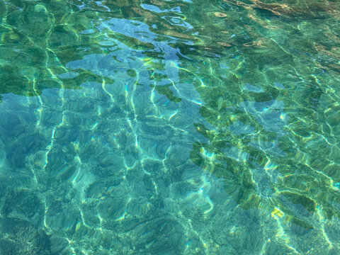 Sea amazing turquoise clear water beautiful aqua background.