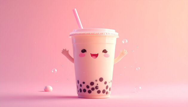 Cute Bubble Tea Character