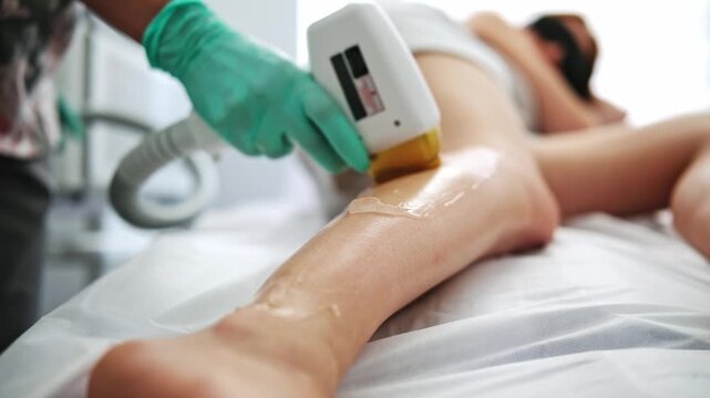 Beauty Treatments For Body Hair Removal In A Spa Clinic