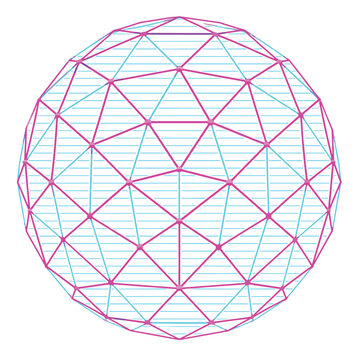 Buckyball fullerene molecule model structure scientific geodesic sphere abstract geometric art