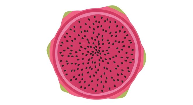 sliced fresh dragon fruit with vibrant pink flesh and black seeds on white background for healthy diet and summer refreshment