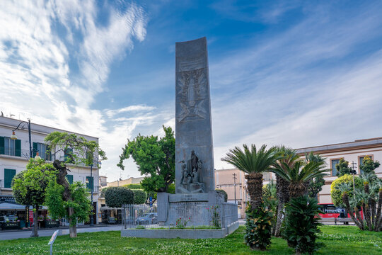 Pompeii, Italy - April 20,2026 : The Bartolo Longo Monument in Piazza Bartolo Longo Square in Pompeii Town of Italy