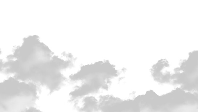 Fluffy white cumulus clouds captured in a high resolution photograph showing natural weather patterns floating on transparent background