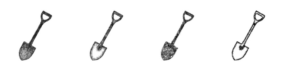 Sketch shovel icon design set © David Zydd
