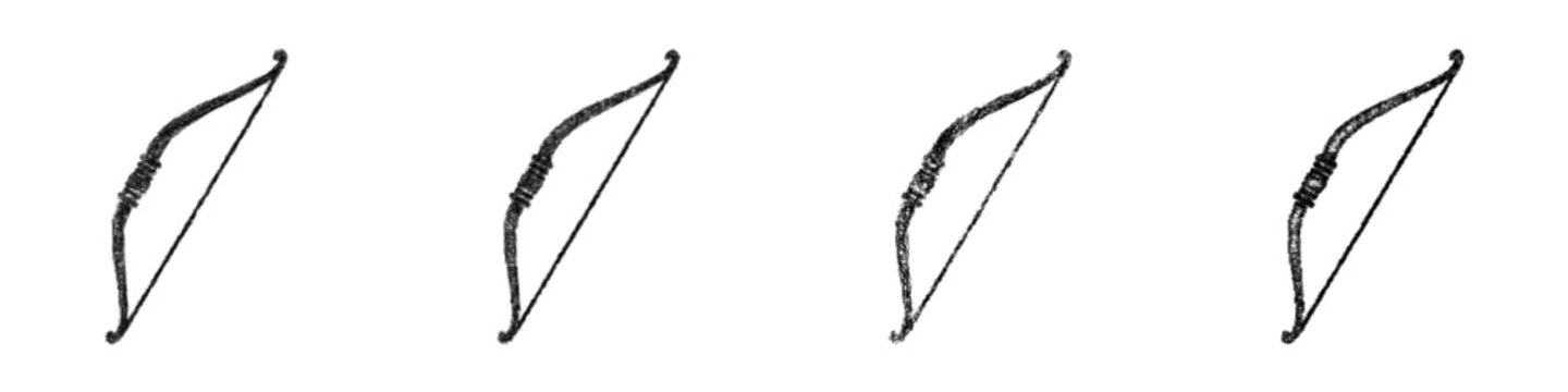 Sketch bow icon design set
