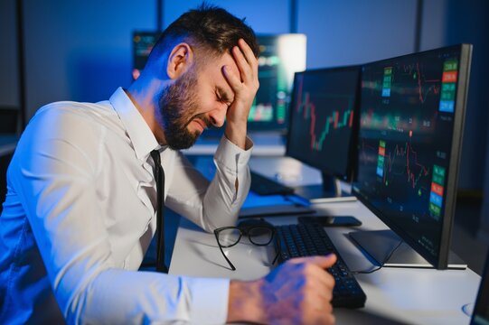 Intraday trader angry over loss in stock market investment while trading. risk of investing in cryptocurrency