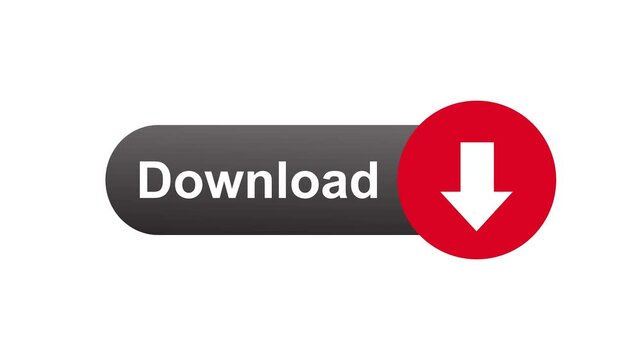 Black and red DOWNLOAD animation web button with down arrow. Motion graphics of download concept
