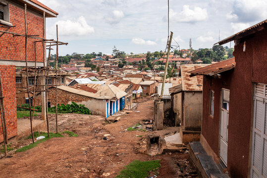 Panoramic view of a densely populated neighborhood in Arua, Uganda