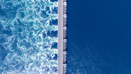 Aerial View of Oosterscheldekering Storm Surge Barrier, Netherlands © Vit Onopriienko