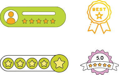 Fototapeta premium Customer Review and Rating Icons star feedback