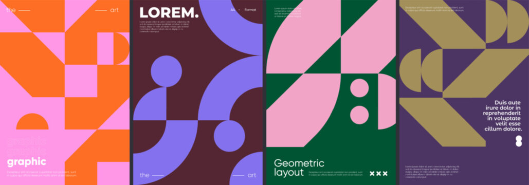 Simple geometric covers set. Minimalist vector templates.