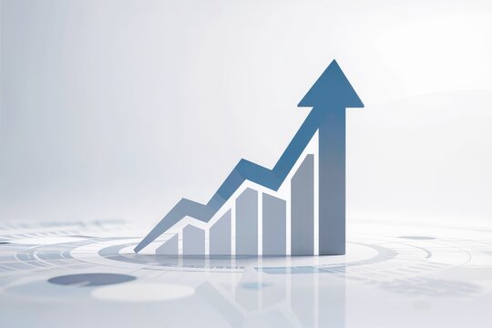Graphique en hausse avec fl&egrave;che ascendante symbolisant la croissance financi&egrave;re et le succ&egrave;s