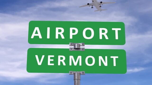 Vermont road sign on a blue sky