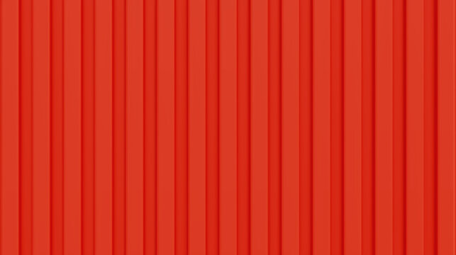 Red wall siding texture. Vertical metal panel pattern texture. Shipping container background. Corrugated metal. Realistic vector illustration