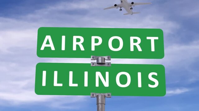 Illinois road sign on a blue sky
