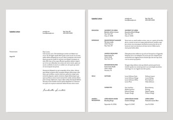 Black and White Resume with Cover Letter