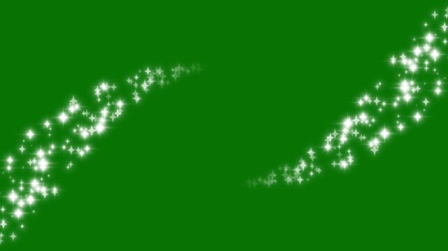 Sparkling star blast glitter animation, Christmas glitter stars isolated, pixie dust path, Vertical, Slow Motion, Cinematic, Glittering star line and circle sparkle on Green Screen Background. 4k