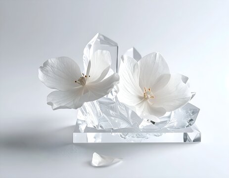 Crystal Wedding Place Card Holder Inspired by Frozen Flower Petals